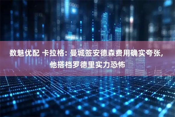 数魅优配 卡拉格: 曼城签安德森费用确实夸张, 他搭档罗德里实力恐怖